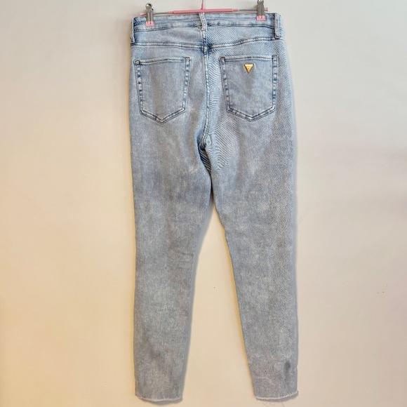 Guess High Waist Button Fly Stretch Ankle Skinny Jeans Light Wash Blue Womens 27 - Picture 2 of 7